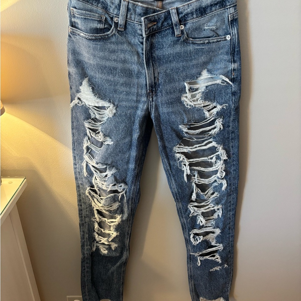 American Eagle Outfitters Ripped Blue Skinny Jeans